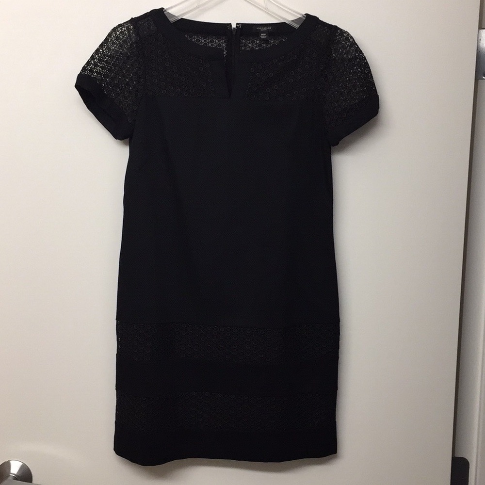 Ann Taylor Petite 00P Black Shift Dress
